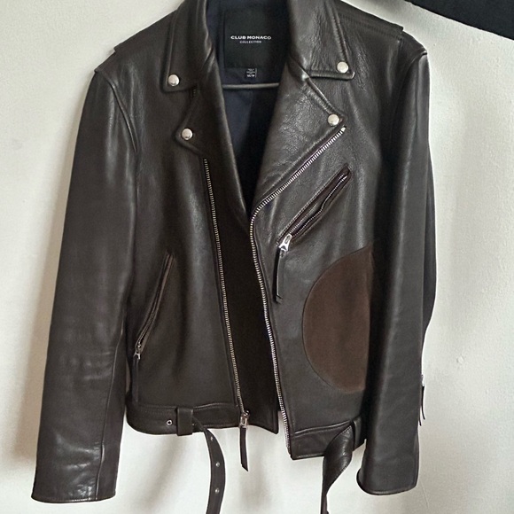 Club Monaco brown leather jacket in good condition - Picture 5 of 10